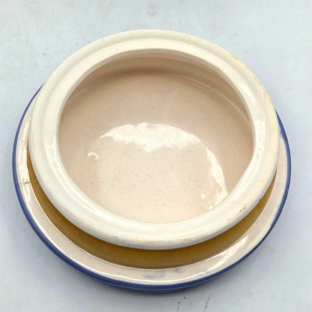 Ceramic Canister Blue White DESIGN‎ PAC Hand Painted Grapevine Cottage Core
